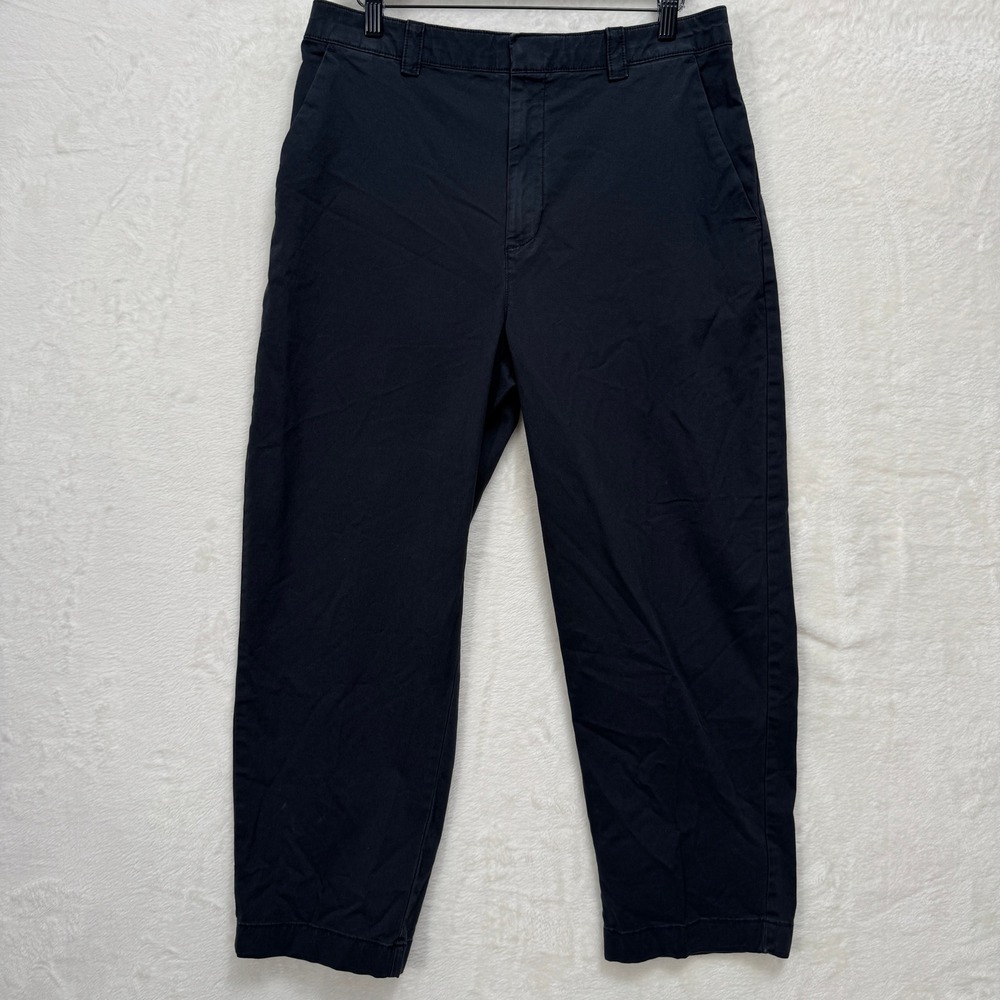 Gap Straight Up Khaki Pants Womens 10 Black Garment Dyed Straight Leg Stretch
